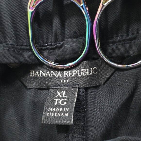 Banana Republic Cargo Pants XL Womens Black Zipper Jogger Lyocell Utility Grunge - Picture 4 of 16